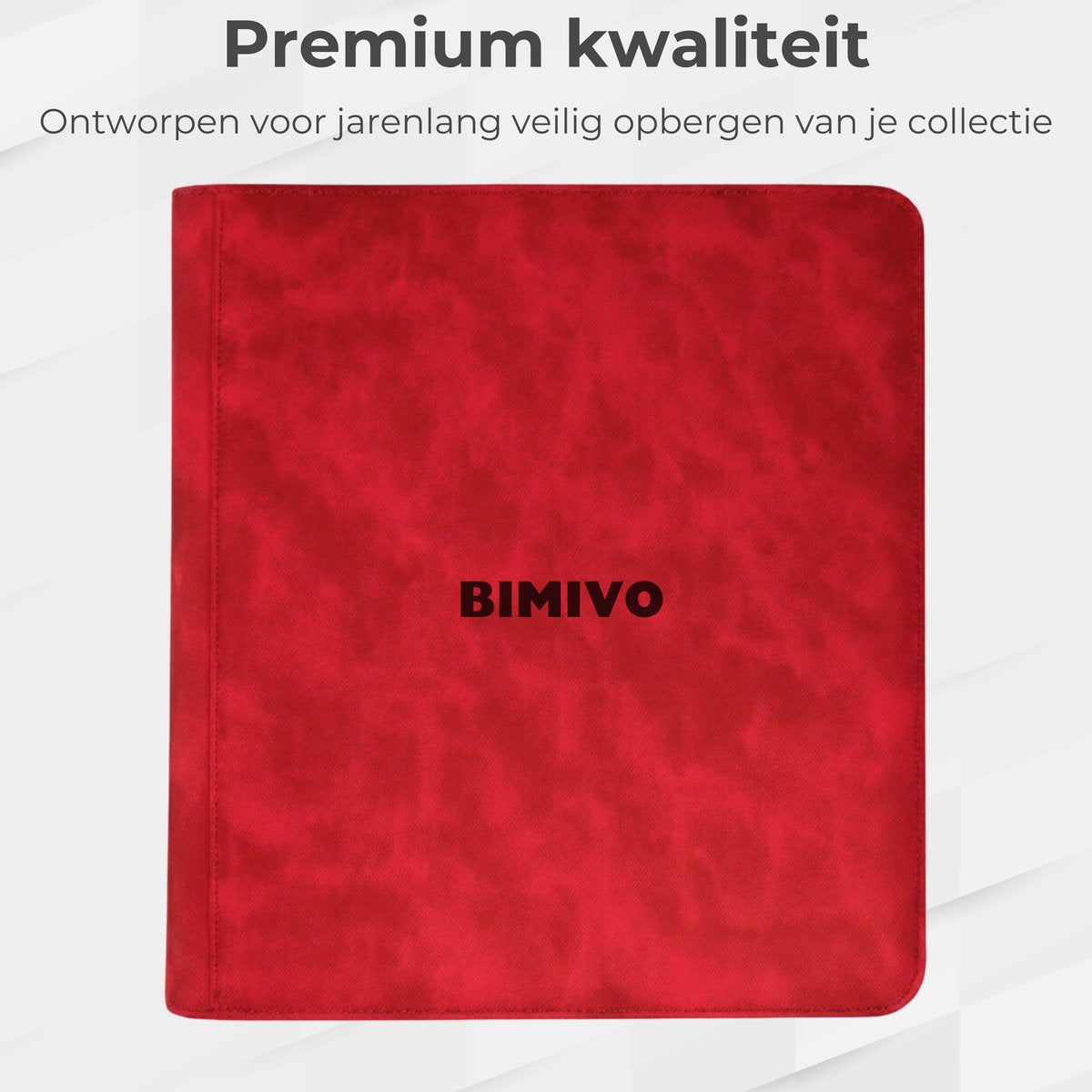 Bimivo Toploader Binder - Geschikt voor 252 kaarten - 9 Pocket Toploader Map - Premium - Rood