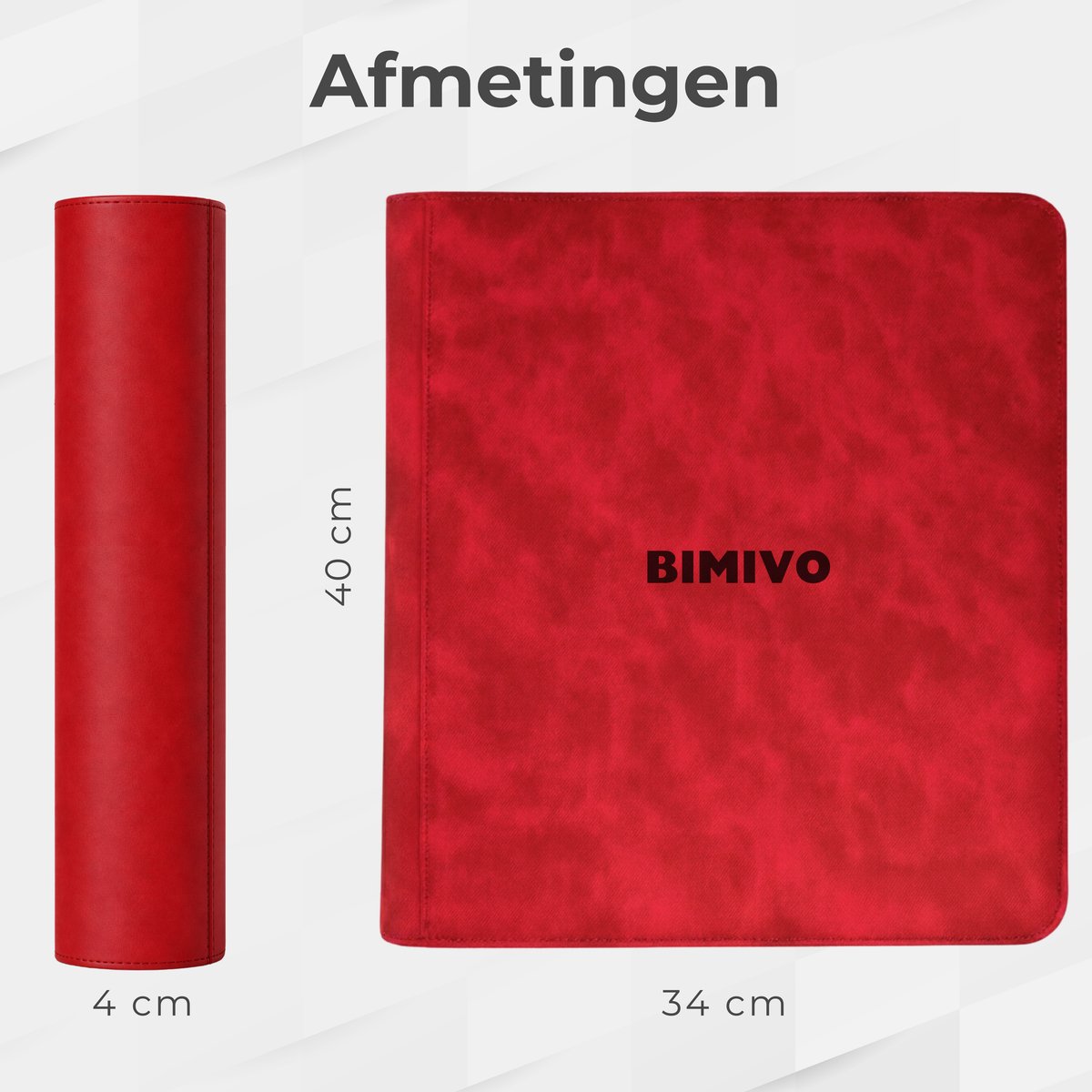Bimivo Toploader Binder - Geschikt voor 252 kaarten - 9 Pocket Toploader Map - Premium - Rood