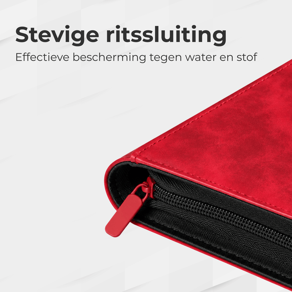 Bimivo Toploader Binder - Geschikt voor 252 kaarten - 9 Pocket Toploader Map - Premium - Rood